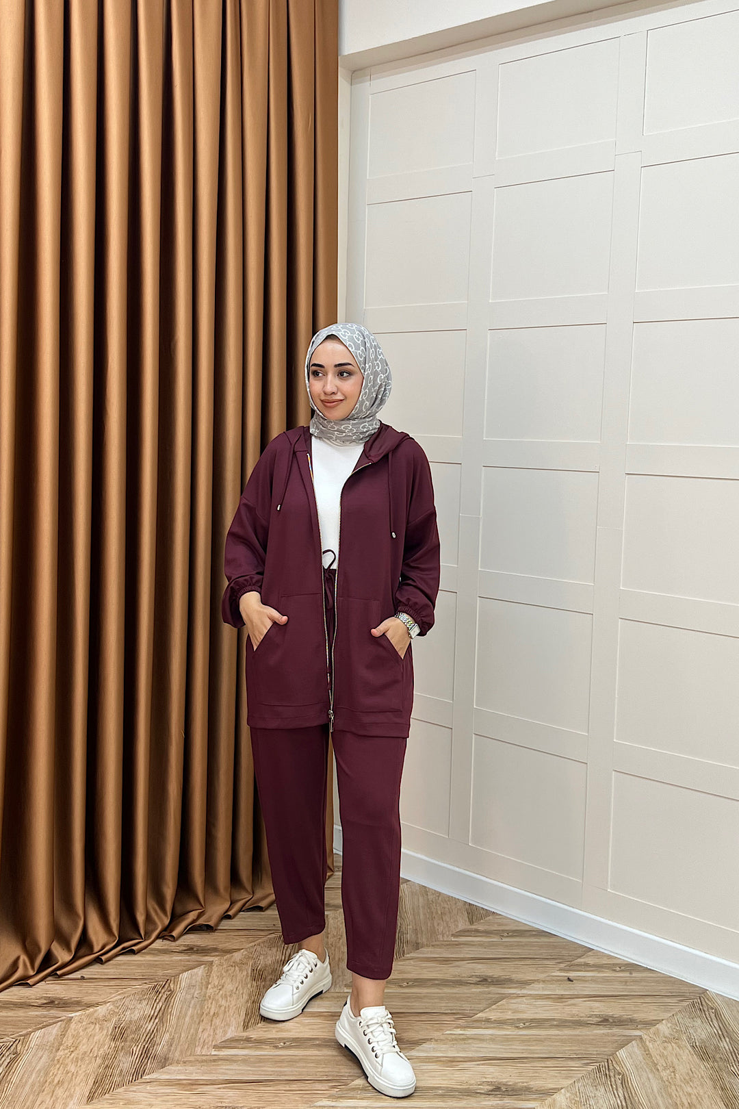 Kanguru Cepli Fermuarlı Takım Bordo 2014-BORDO