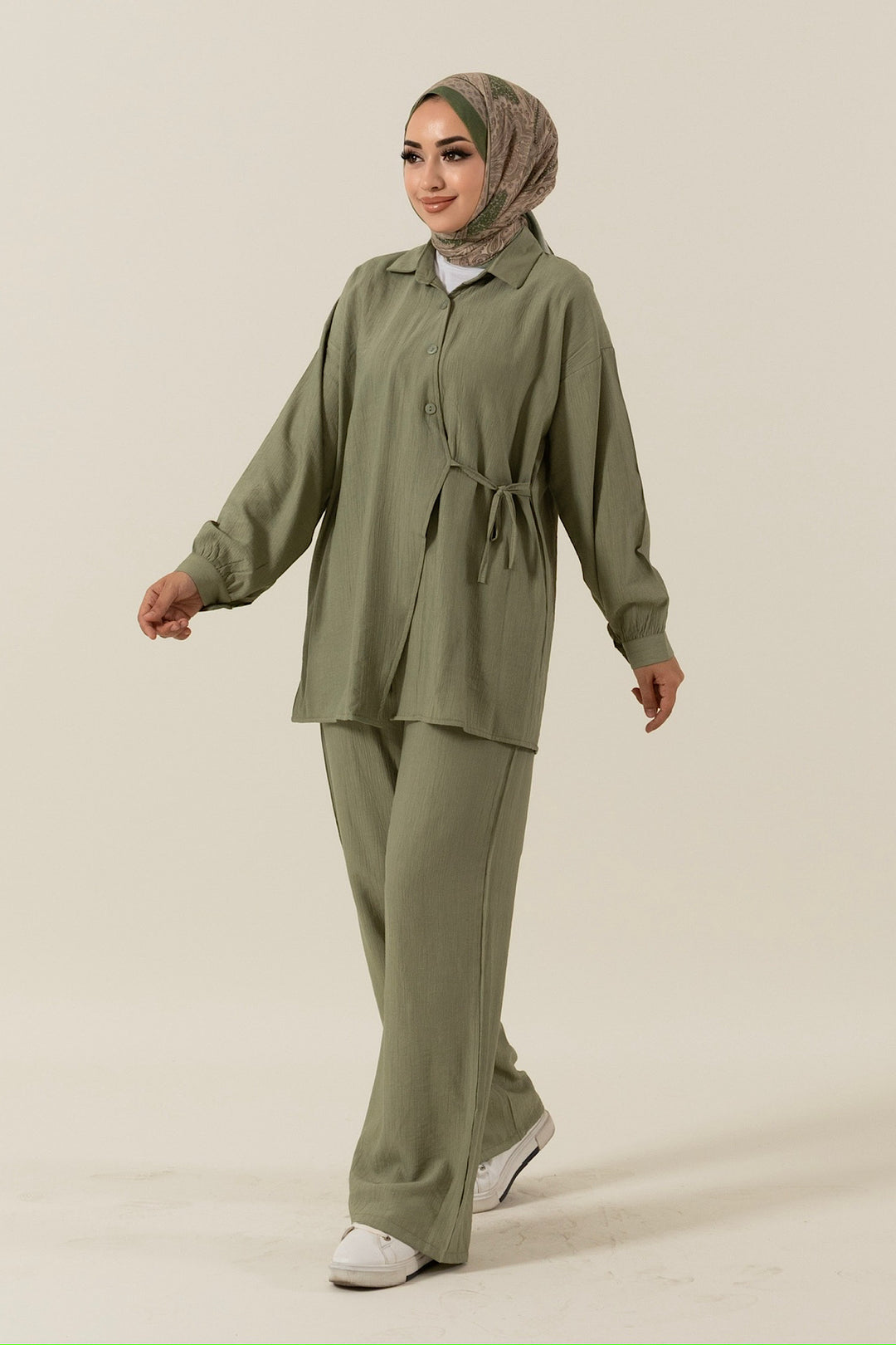 Tuana Yandan Bağlamalı Takım Yeşil 3130-YESIL