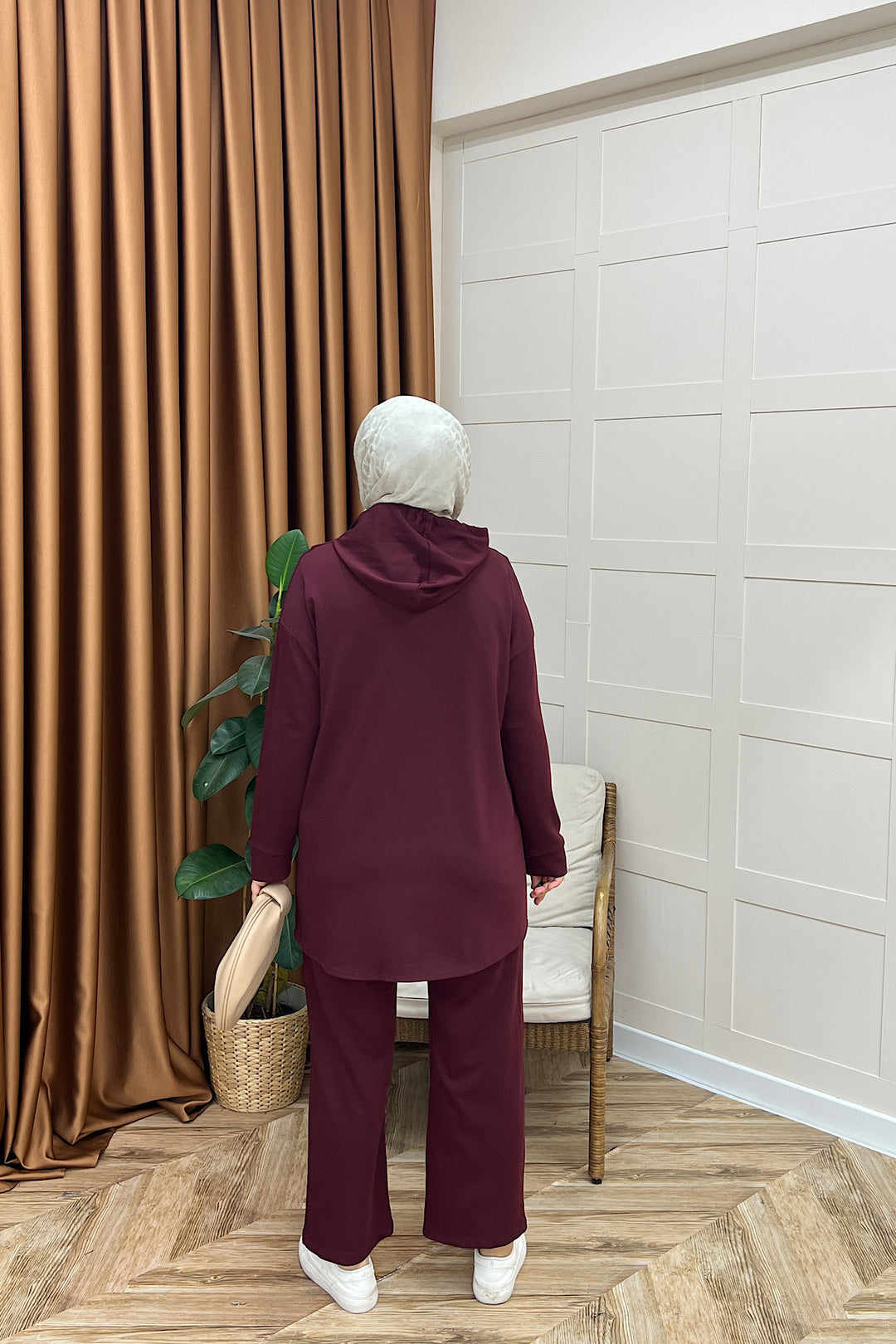 Vedra Fermuarlı İkili Takım Bordo 3143-BORDO
