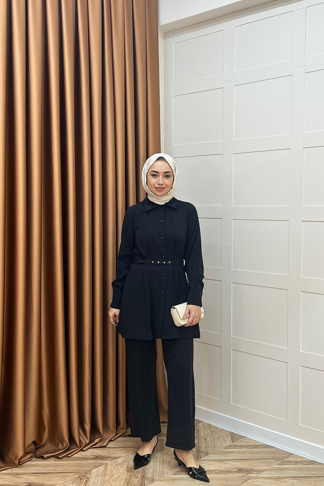 Tuana Belden Kemerli İkili Takım Siyah 2994-SIYAH