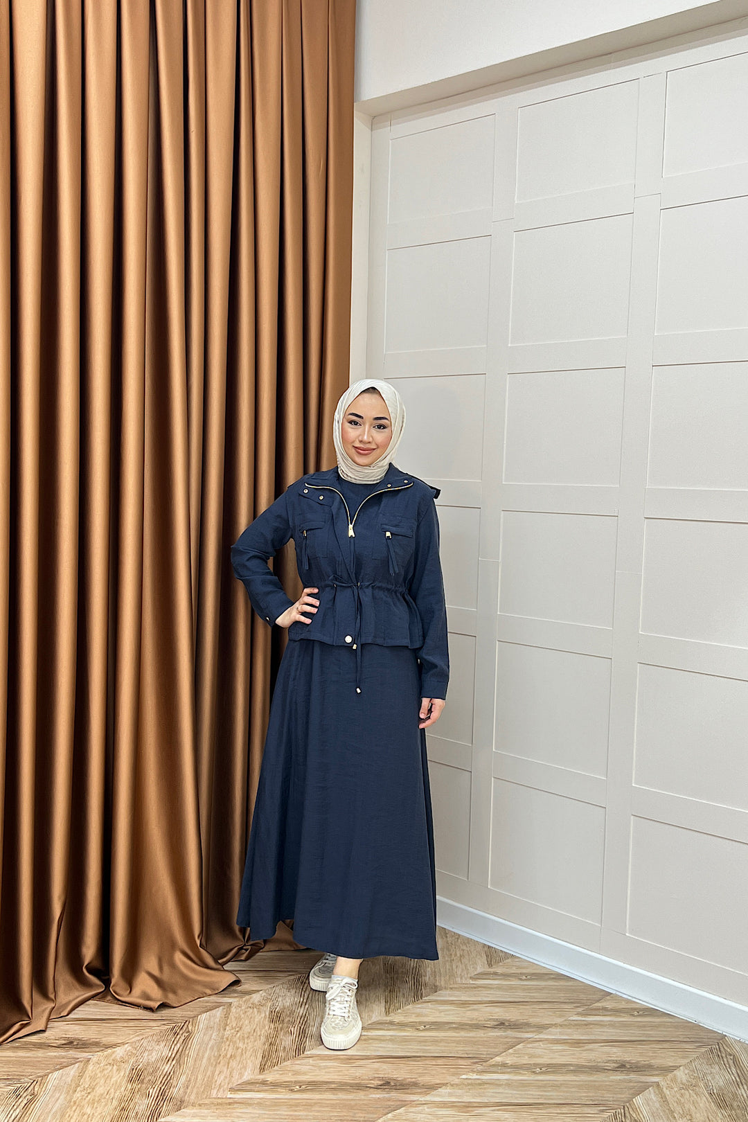 Alina İkili Elbise Lacivert 3102-LACIVERT