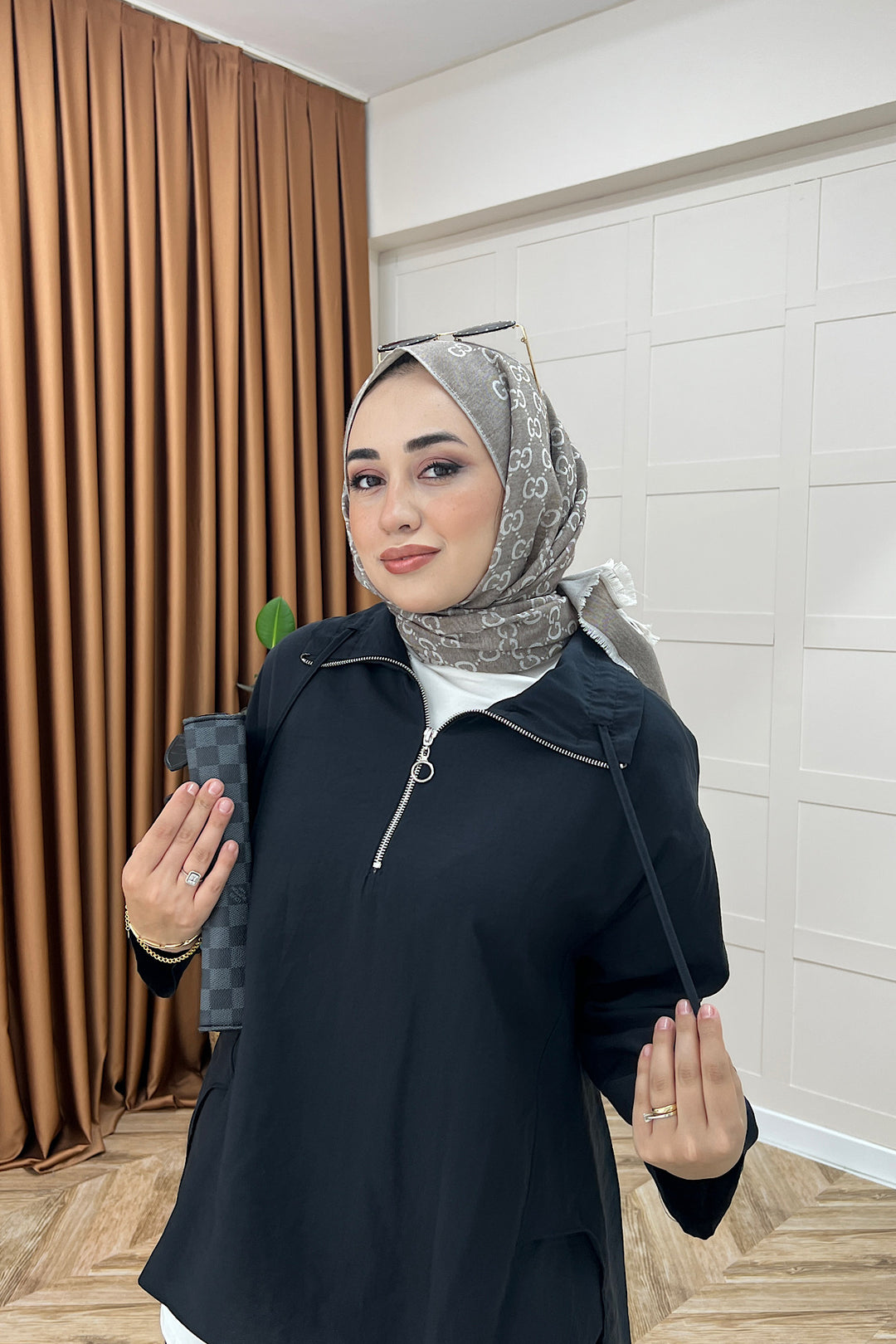 Almira Yarım Fermuar İkili Takım Siyah 08370-SIYAH