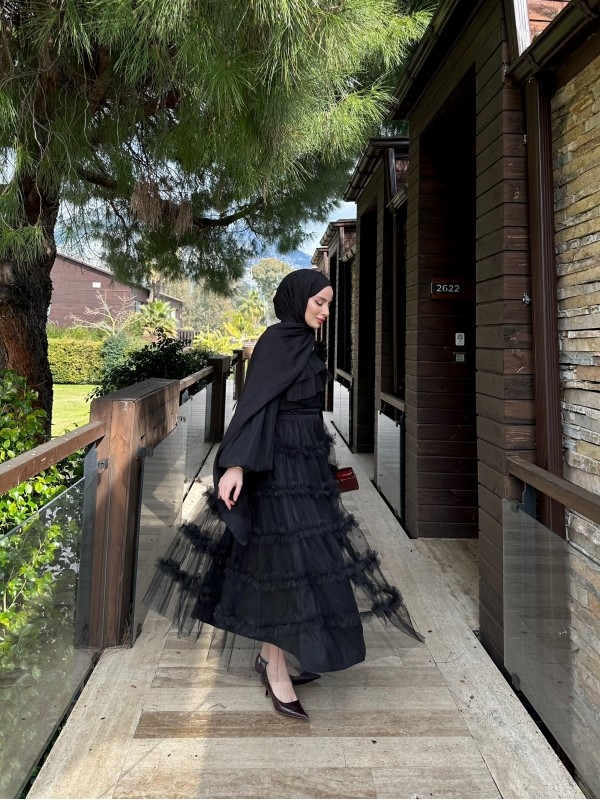 Fırfırlı Tütü Etek Siyah - 2