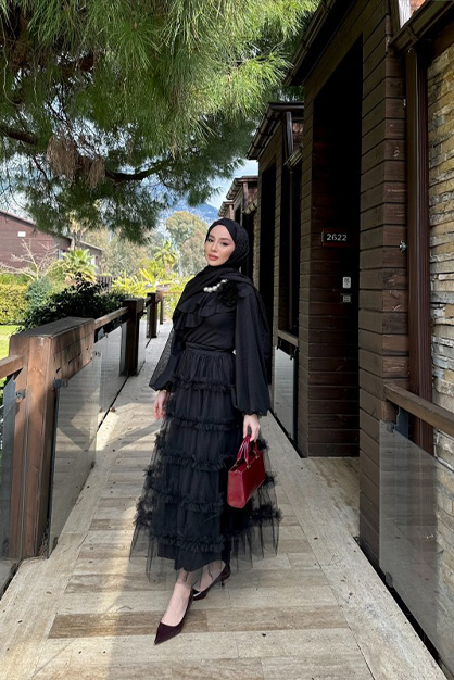 Fırfırlı Tütü Etek Siyah 