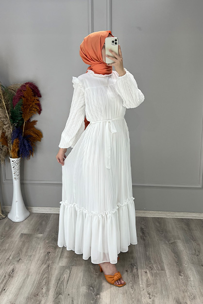 Modam Afra - Mercan Elbise - Beyaz (1)