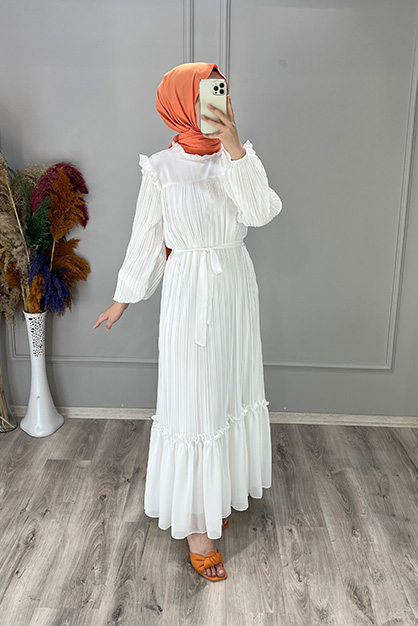 Mercan Elbise - Beyaz
