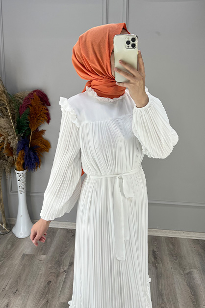Mercan Elbise - Beyaz - Thumbnail