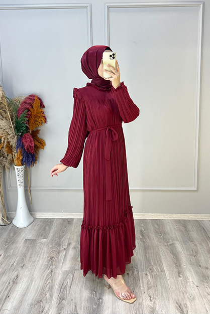 Modam Afra - Mercan Elbise - Bordo