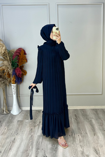modamafra - Mercan Elbise -Lacivert (1)