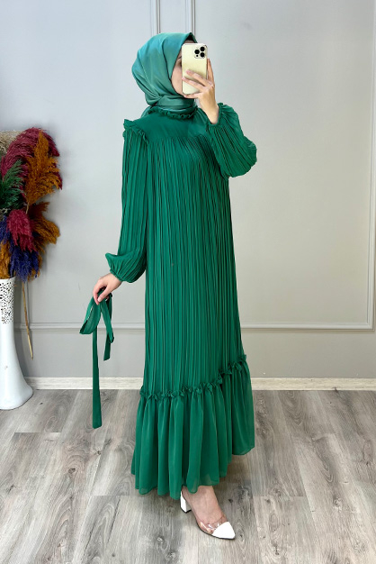 Modam Afra - Mercan Elbise -Yeşil (1)