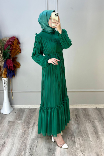 Modam Afra - Mercan Elbise -Yeşil