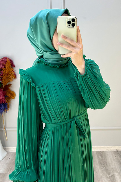 Mercan Elbise -Yeşil - Thumbnail