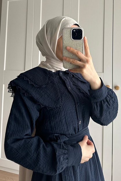 Moon Elbise Lacivert 