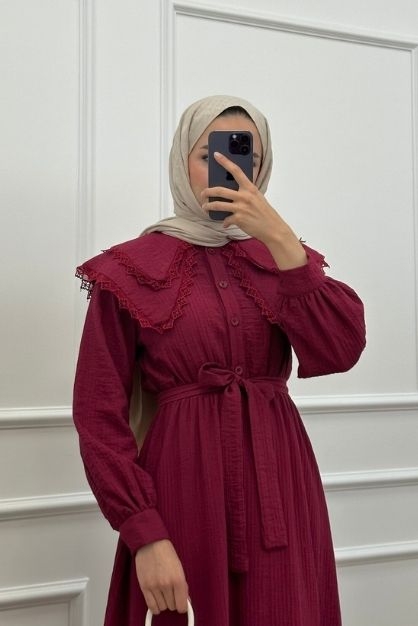 Moon elbise Vişne çürüğü - Modam Afra (1)