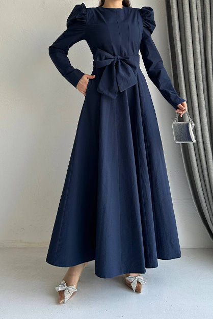 Modam Afra - Omuz Detaylı Fiyonk Elbise