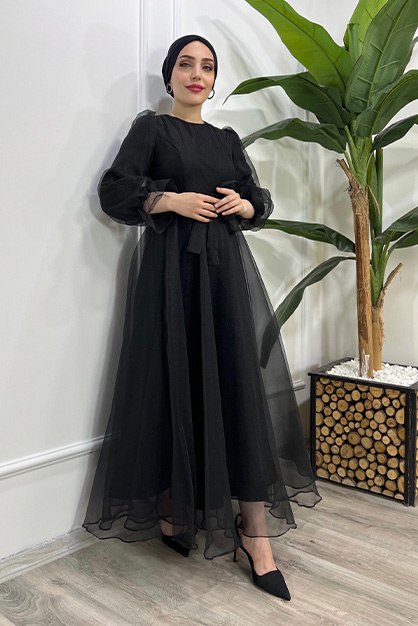 Organze Abiye-Siyah 