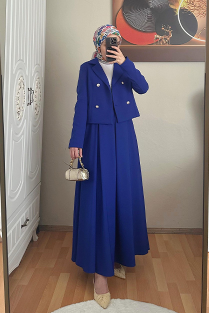 Pilikaşe Etekli Takım Mavi - 3