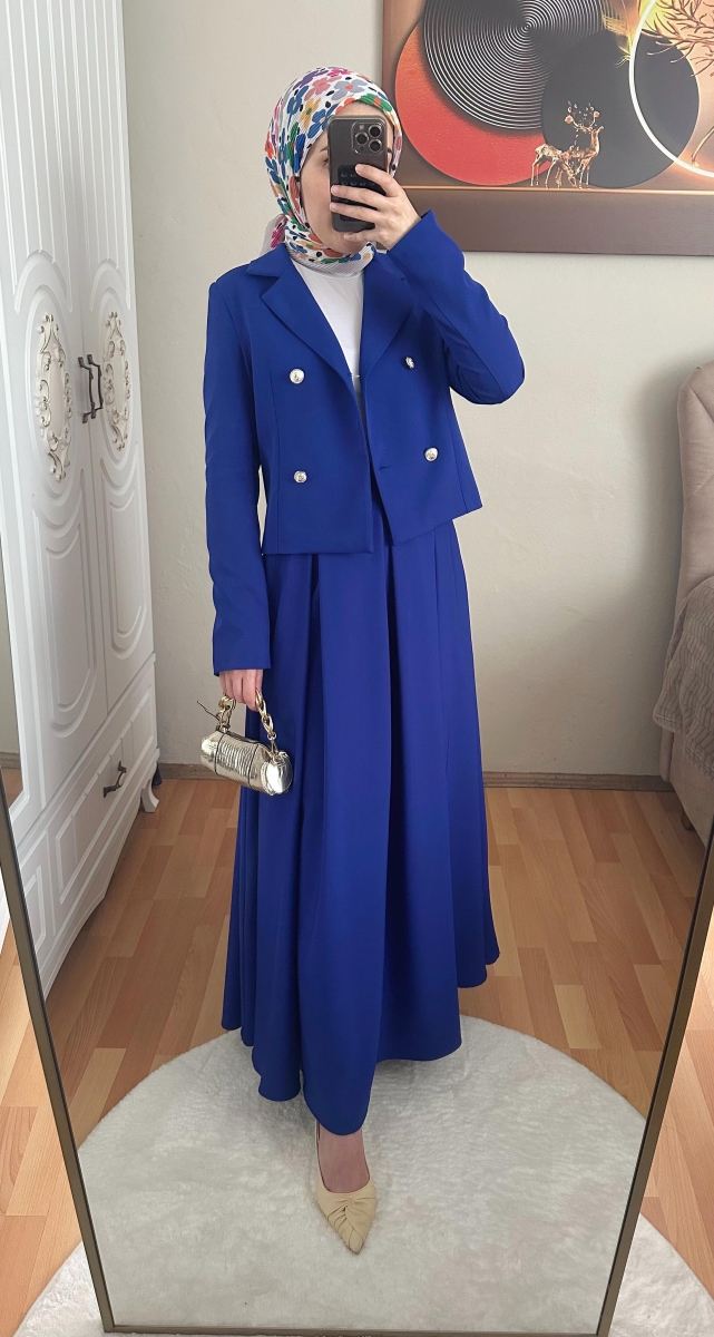 Pilikaşe Etekli Takım Mavi - 2