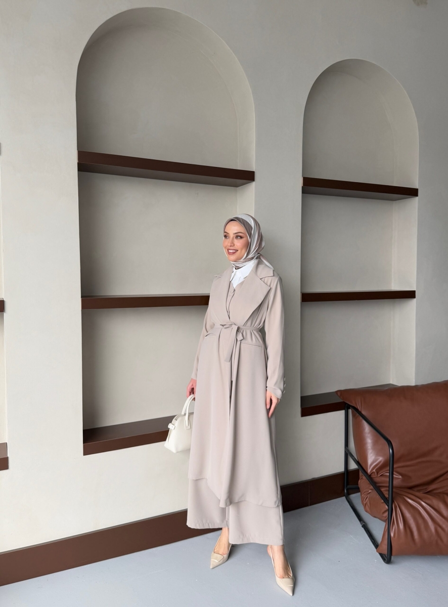 ZARA ASEL DÖRTLÜ TAKIM- TAŞ RENK - 6