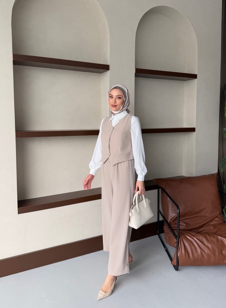 ZARA ASEL DÖRTLÜ TAKIM- TAŞ RENK - 2