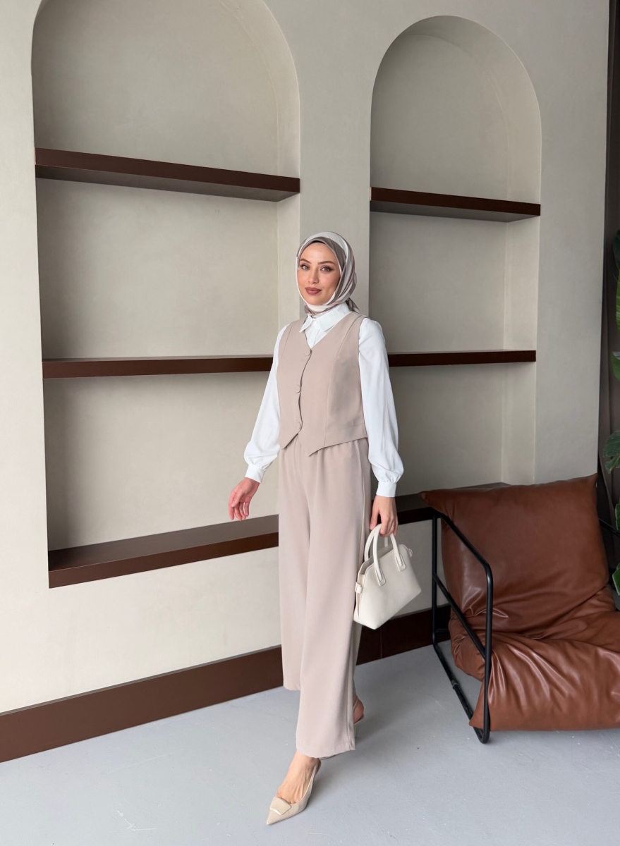 ZARA ASEL DÖRTLÜ TAKIM- TAŞ RENK - 2